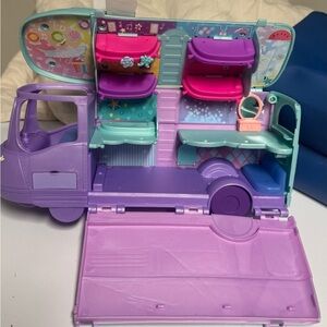 Polly Pocket Airplane Travel Playset Hasbro 2023 Fold Out Camper